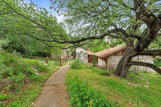view of yard featuring fence