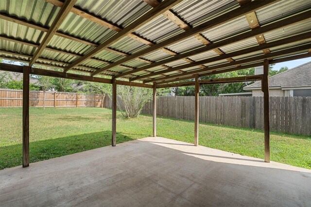 view of patio featuring a fenced backyard