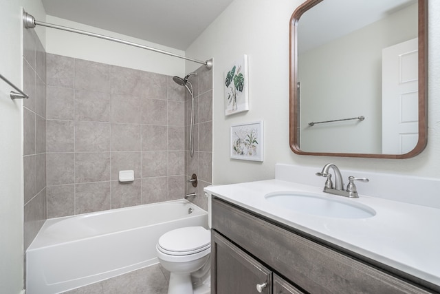 1766 Rowdy Loop, Leander, TX 78641 - full bath featuring vanity,  shower combination, tile patterned flooring, and toilet