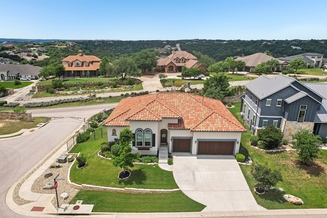 bird's eye view with a residential view