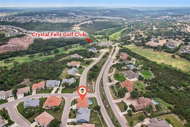 aerial view with a residential view