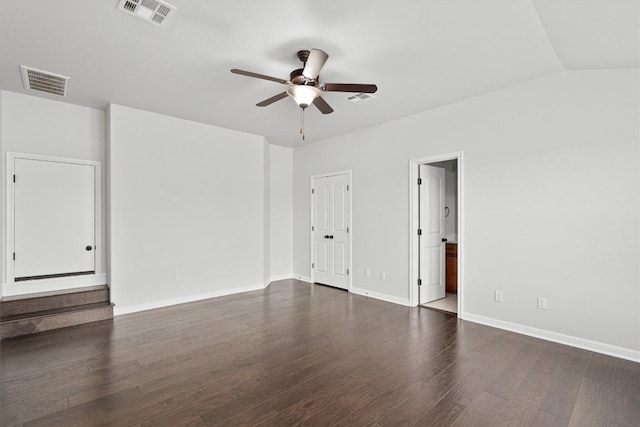 8105 Porto Cv, Round Rock, TX 78665 - empty room featuring a ceiling fan and dark wood finished floors