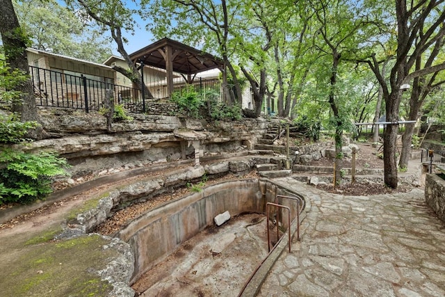 7504 Creekbluff Dr, Austin, TX 78750 - view of patio / terrace with stairs