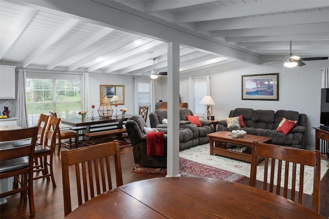 120 Highland Ln, Kingsland, TX 78639 - dining space with a ceiling fan and wood finished floors