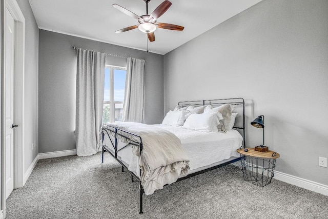 228 Marbella Way, Georgetown, TX 78633 - carpeted bedroom with baseboards and a ceiling fan