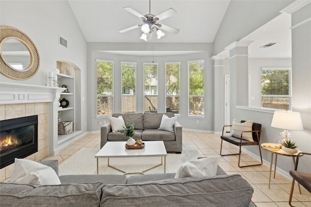 sunroom with visible vents and a wealth of natural light