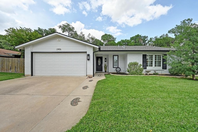 2406 Burly Oak Dr, Austin, TX 78745 - single story home featuring driveway, a front lawn, fence, and a garage
