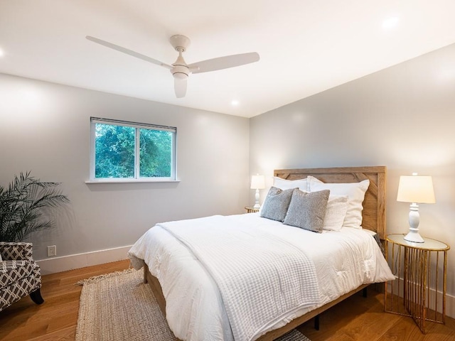 5203 Branding Chase St, Austin, TX 78727 - bedroom with a ceiling fan, baseboards, and wood finished floors