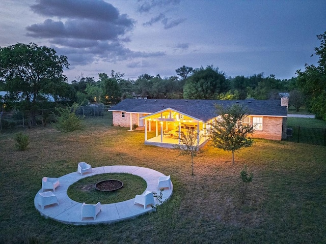 5203 Branding Chase St, Austin, TX 78727 - view of yard featuring fence and an outdoor fire pit