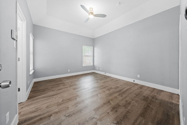 1214 Vargas Rd Unit B, Austin, TX 78741 - spare room with ceiling fan and wood finished floors