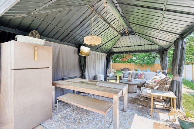 421 James St, Boerne, TX 78006 - view of patio / terrace with a gazebo and an outdoor living space