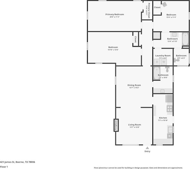 421 James St, Boerne, TX 78006 - room layout