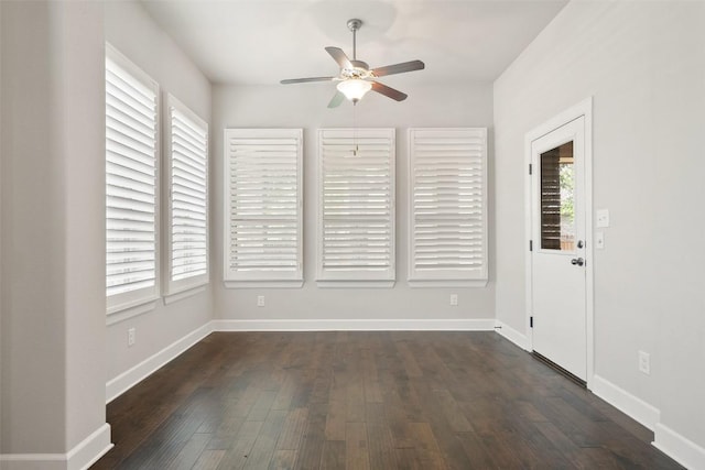 103 Lockhart Loop, Georgetown, TX 78628 - empty room featuring ceiling fan and dark wood-style flooring