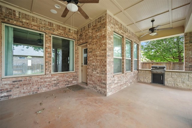 103 Lockhart Loop, Georgetown, TX 78628 - view of patio / terrace featuring a ceiling fan and area for grilling