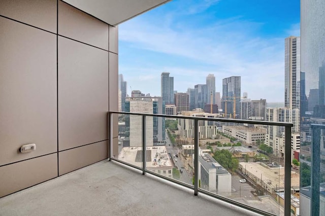 balcony with a view of city
