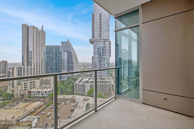 balcony with a view of city