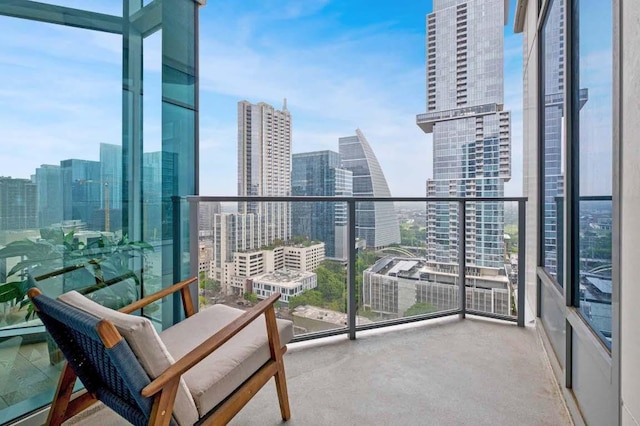 balcony with a view of city