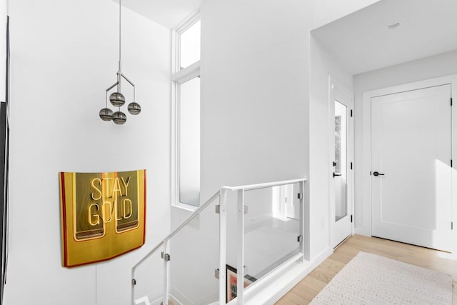 hall featuring light wood-style flooring