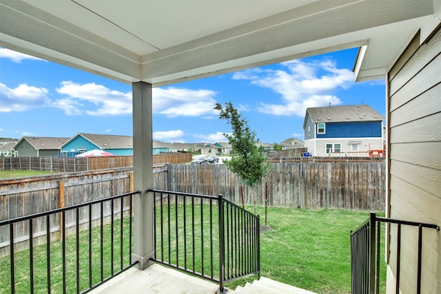 balcony with a residential view