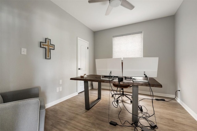2045 Saint Andrews Dr, Round Rock, TX 78664 - office space featuring ceiling fan and wood finished floors