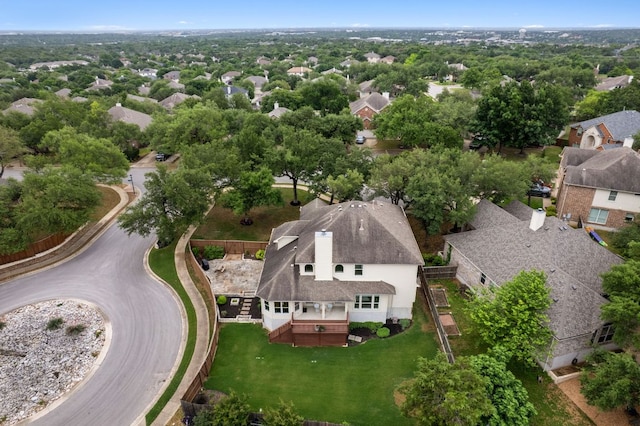 drone / aerial view with a residential view