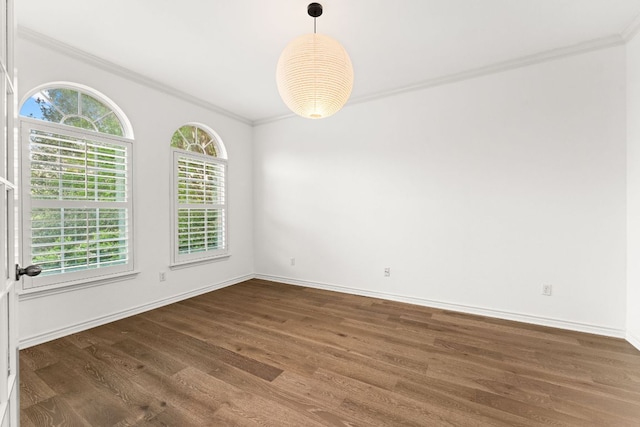 13300 Country Lake Dr, Austin, TX 78732 - spare room with wood finished floors and crown molding