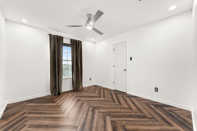 13300 Country Lake Dr, Austin, TX 78732 - empty room featuring recessed lighting, ceiling fan, and baseboards