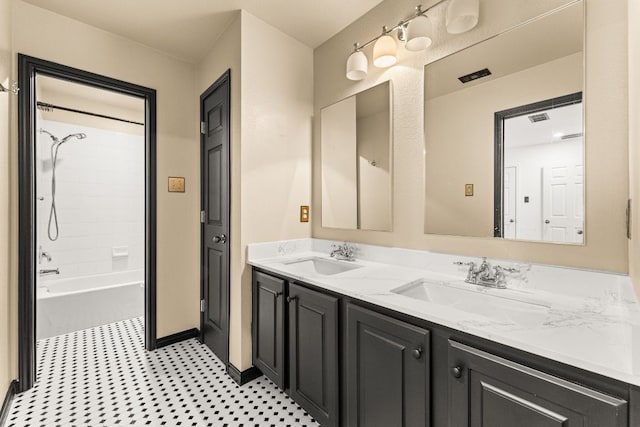 13300 Country Lake Dr, Austin, TX 78732 - full bath featuring double vanity and bathing tub / shower combination