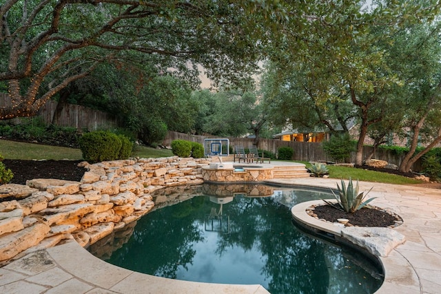 13300 Country Lake Dr, Austin, TX 78732 - view of swimming pool with a fenced backyard and a patio