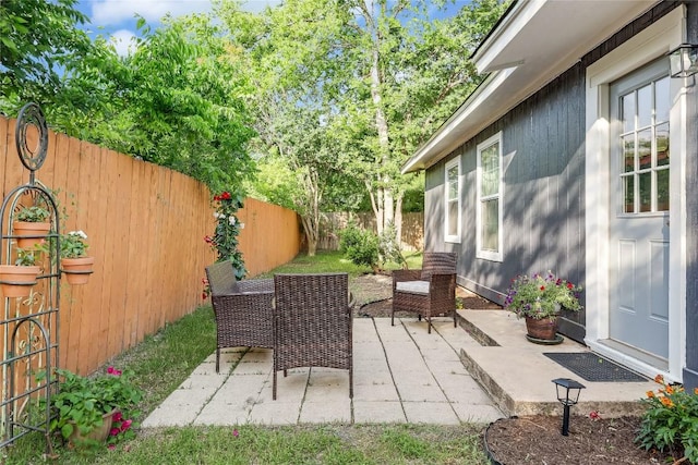 8221 Renton Dr, Austin, TX 78757 - view of patio / terrace featuring a fenced backyard