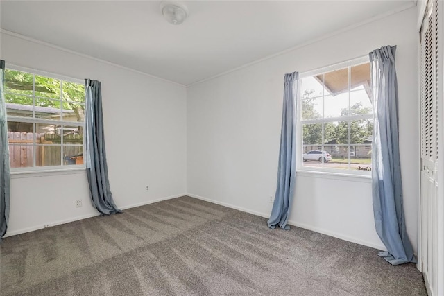 8221 Renton Dr, Austin, TX 78757 - empty room with carpet floors, ornamental molding, and baseboards