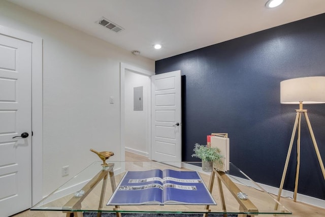 5307 Downs Dr, Austin, TX 78721 - office featuring recessed lighting, electric panel, and baseboards
