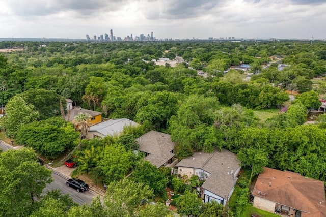 drone / aerial view with a view of city