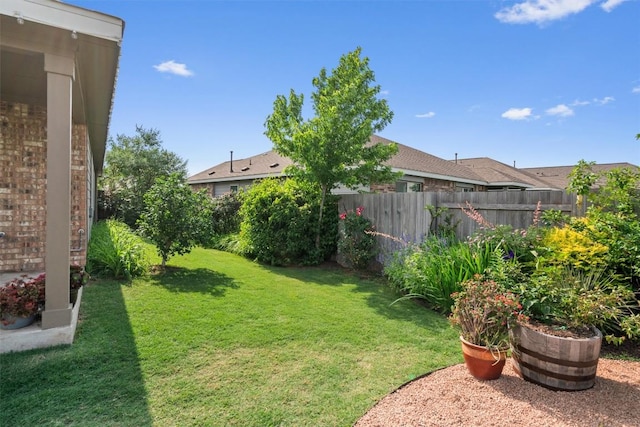 view of yard with fence
