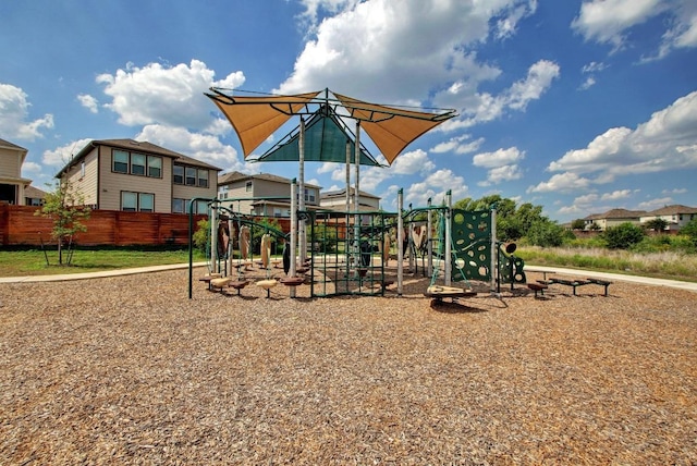 community playground with fence