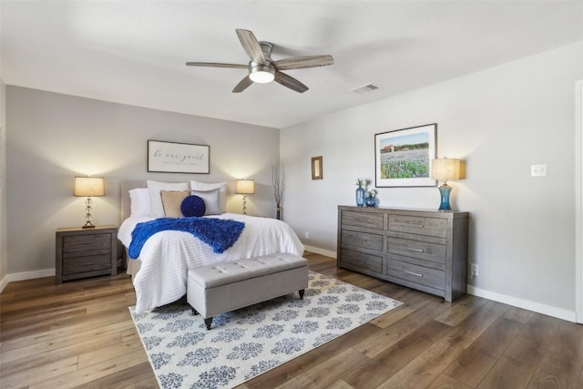 2858 Cedar Hollow Rd, Georgetown, TX 78628 - bedroom with wood finished floors and ceiling fan