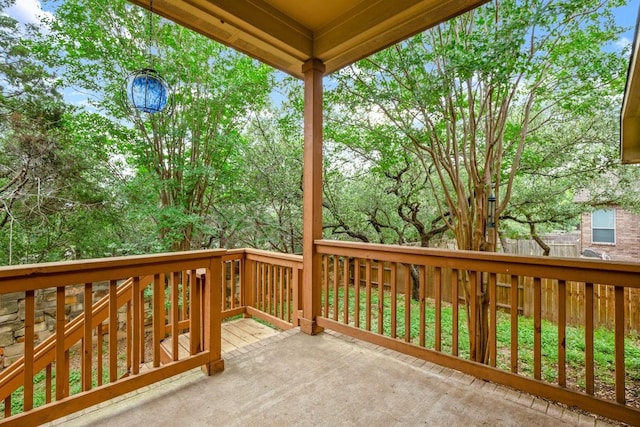 wooden terrace with fence