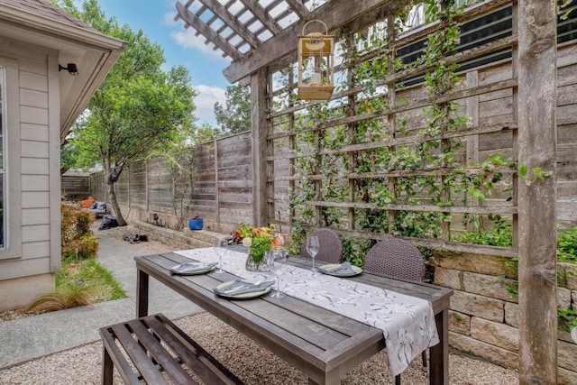 view of patio with fence