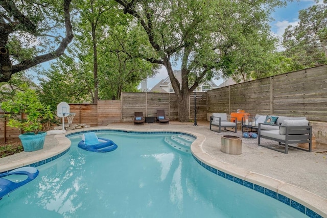 4511 Heights Dr, Austin, TX 78746 - view of swimming pool featuring a fenced backyard and a patio