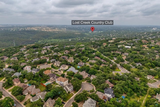 aerial view with a residential view