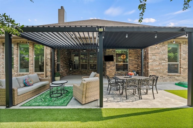 view of patio featuring an outdoor living space