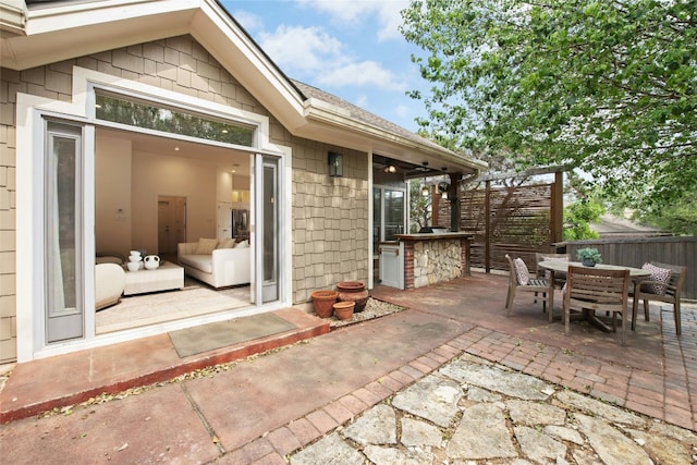 201 Explorer, Lakeway, TX 78734 - view of patio / terrace with outdoor dining space