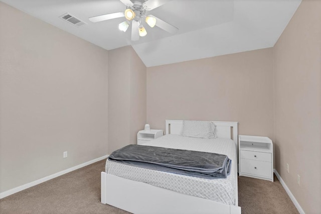 1205 Yountville Dr, Leander, TX 78641 - bedroom featuring carpet, a ceiling fan, and vaulted ceiling