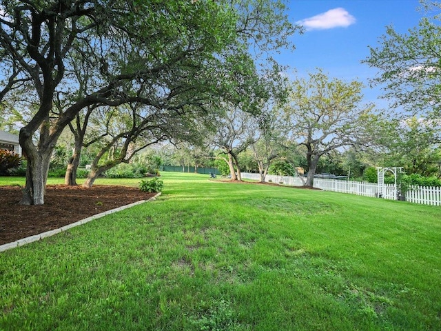view of yard with fence