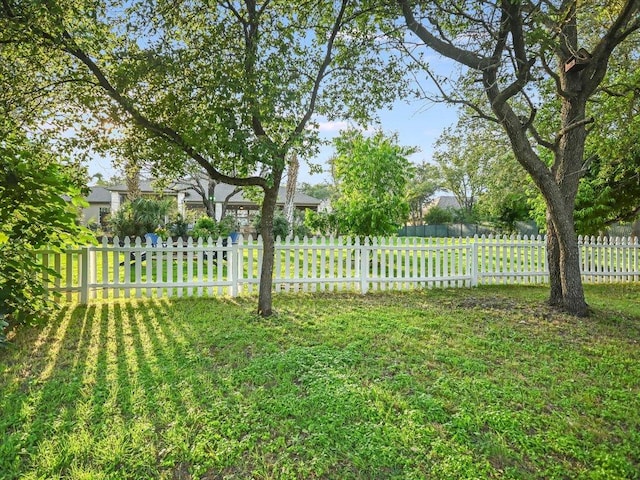 view of yard featuring fence private yard