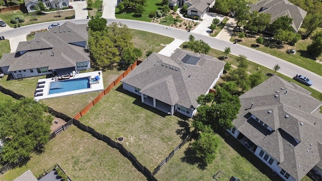 bird's eye view with a residential view