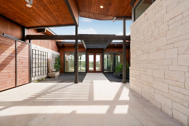 view of patio featuring french doors