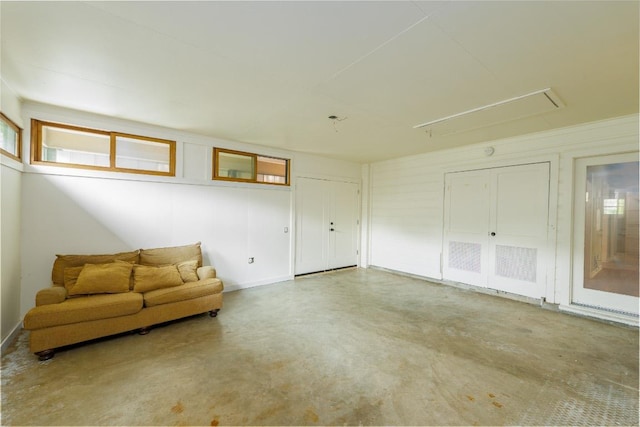 2907 Pinecrest Dr, Austin, TX 78757 - unfurnished room featuring attic access and finished concrete floors