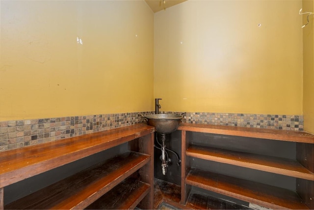 interior space with a sink