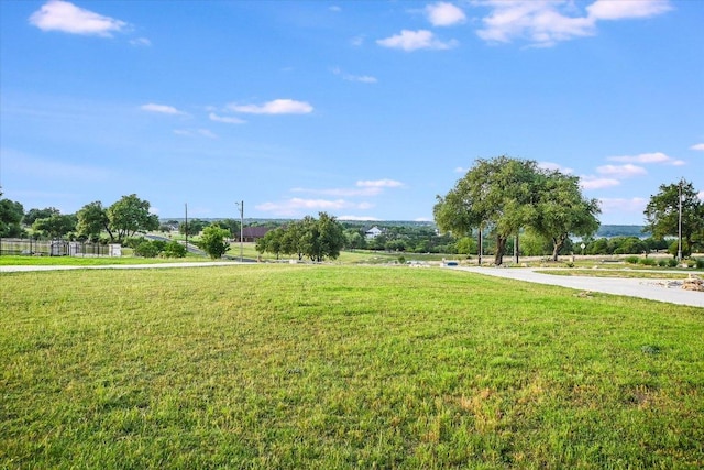 view of community featuring a lawn